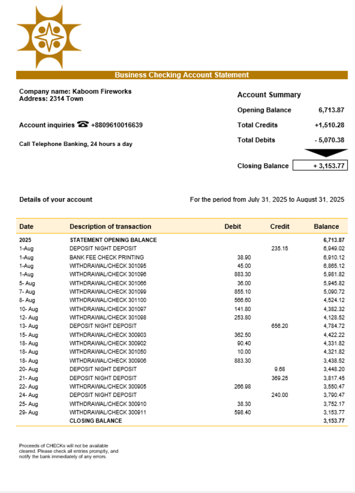 Déclaration de la société Sonali Format Word et PDF